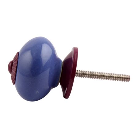 Slate Blue Purple Fitting Ceramic Knob